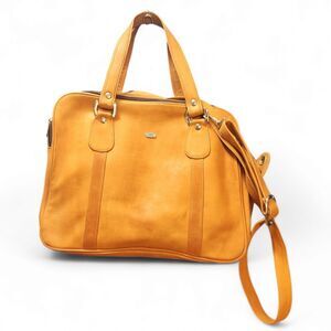 Vintage Bonny Leather Shoulder Travel Bag - Tan - 3 Compartments, Patina Leather